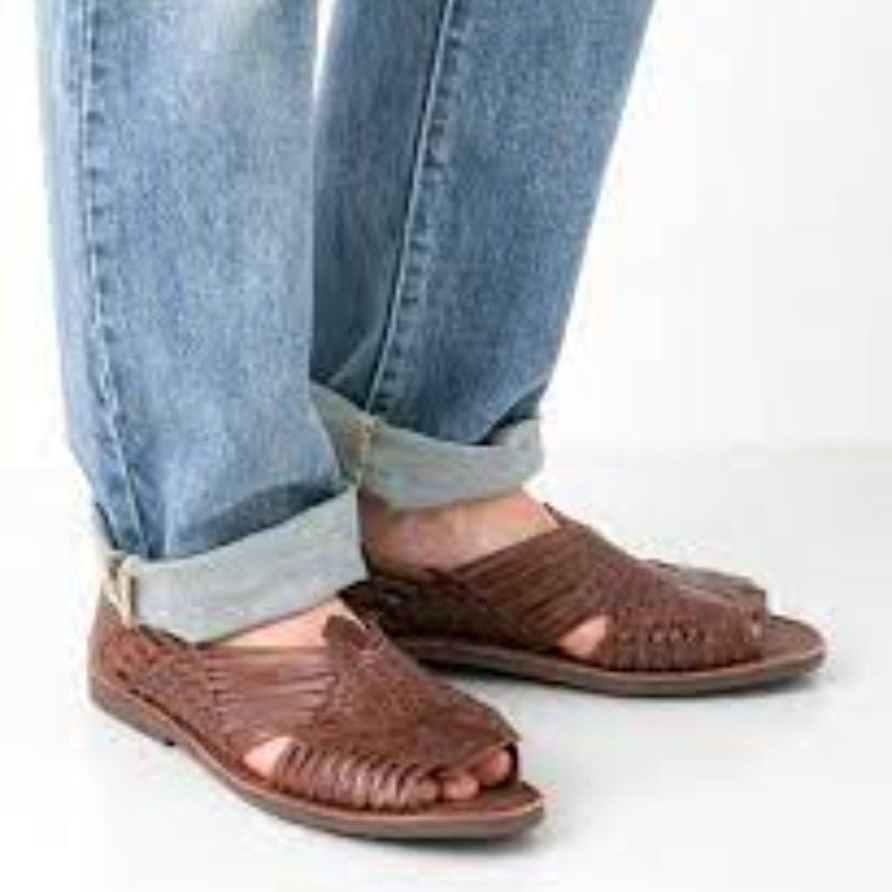 Chamula Open Toe GDL Huaraches Meg Brown NEW